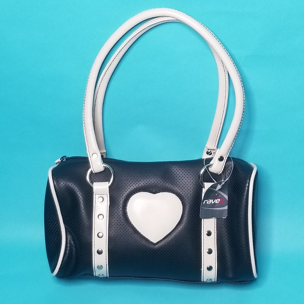 "RAVE" NWT Y2K 90s Black and White trim Purse